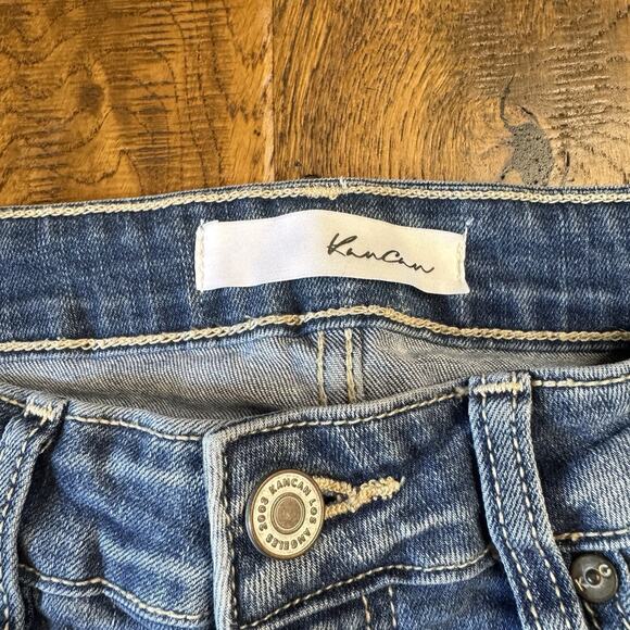 KanCan Skinny Jeans Mid Rise Stretch Distressed Womens Sz 28 Raw Hem SP1342-1 - Picture 2 of 7